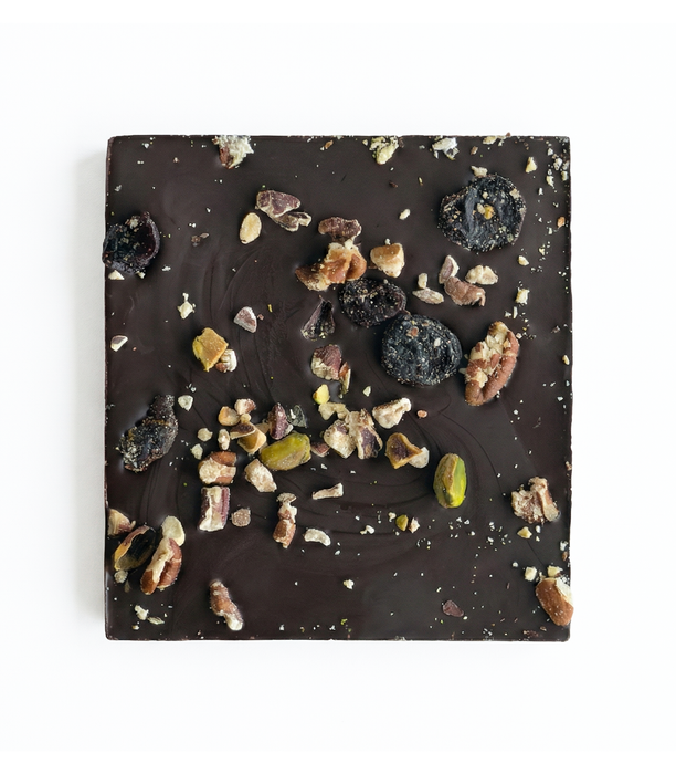 Dark Chocolate Fruit N Nut Belgian Bar