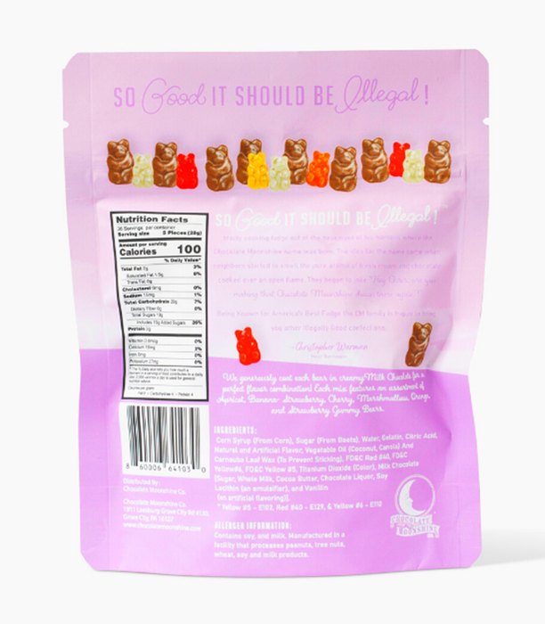 Chocolate Covered Gummy Bears - Snacking Bag