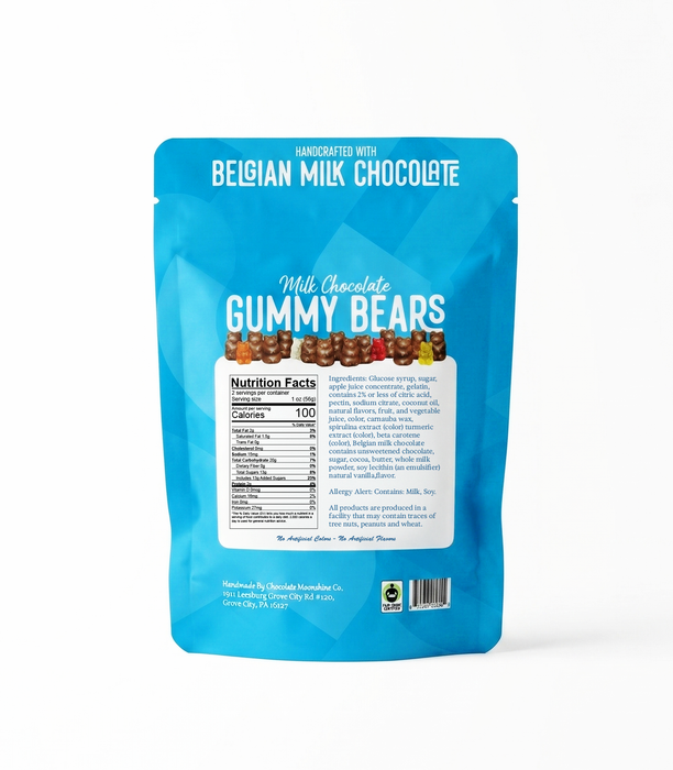 Milk Chocolate Covered Gummy Bears - Snacking Bag