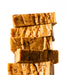 Stack of handmade Chocolate Peanut Butter Fudge on a white background