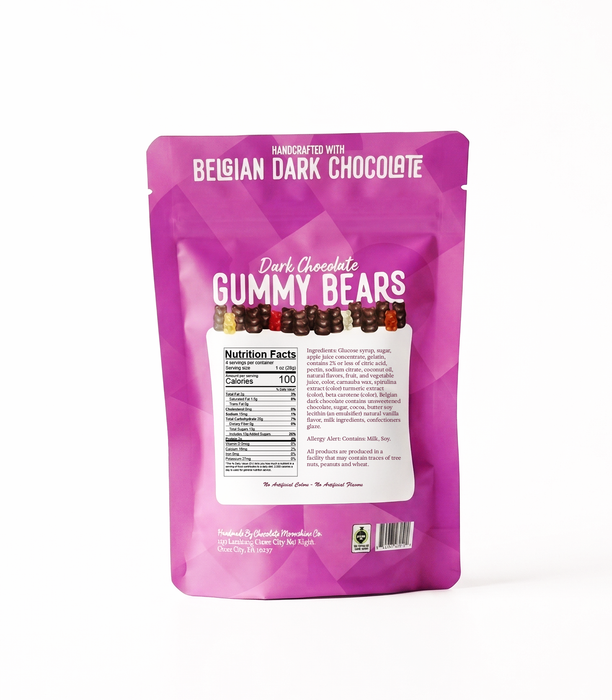 Dark Chocolate Covered Gummy Bears - Snacking Bag