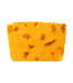 A rectangular slice of pumpkin pecan pie fudge photographed on a plain white background.