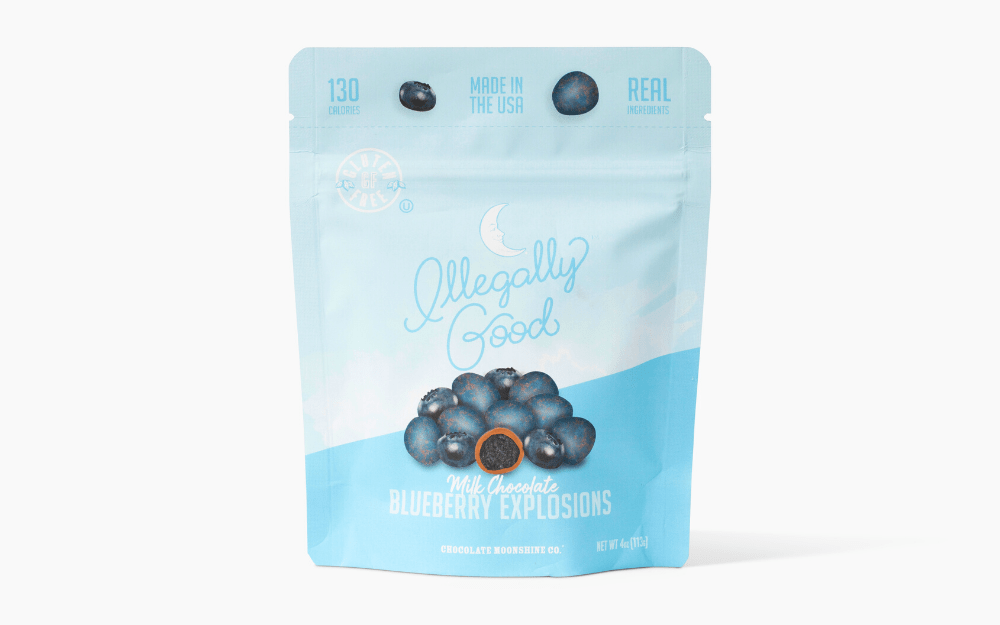 Chocolate Moonshine Chocolates Blueberry Explosions - Snacking Bag